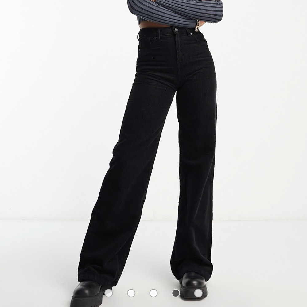 Black Wide-Leg Women's Corduroy